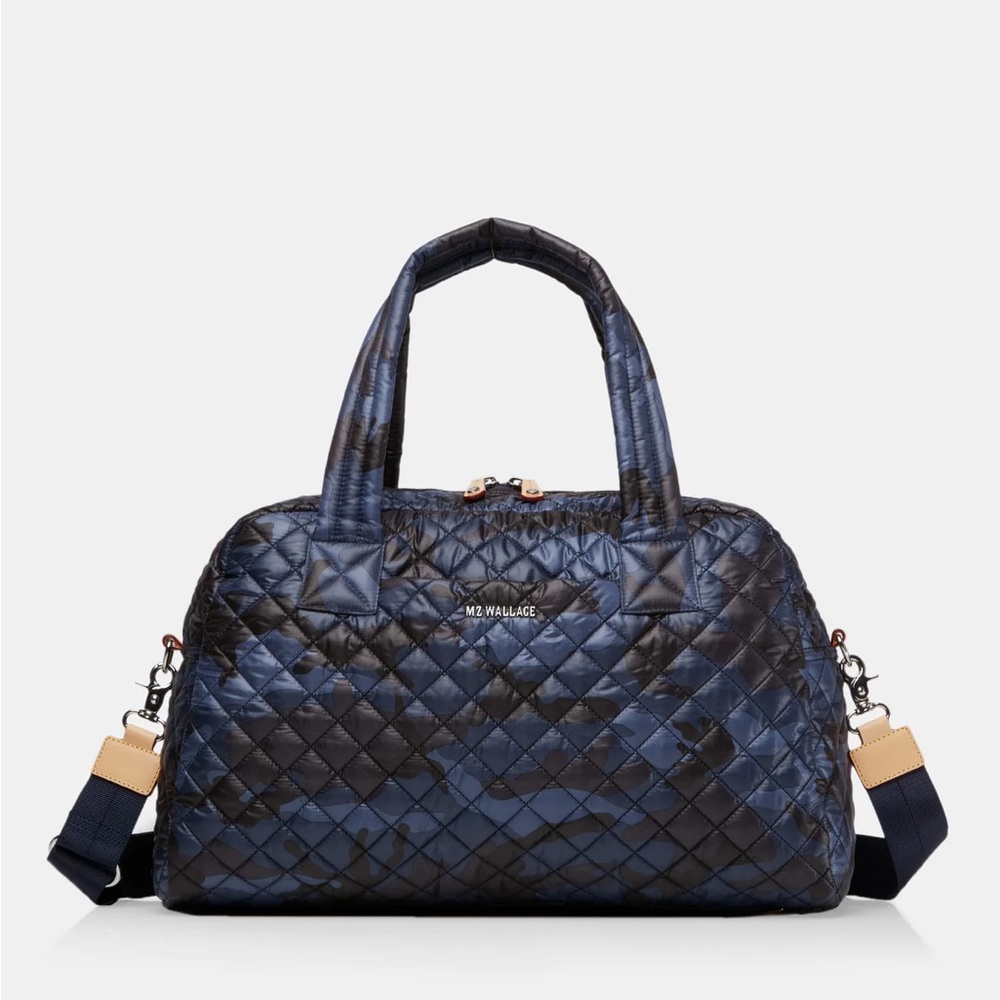 MZ Wallace $275 Jimmy Bag Travel Tote Dark Blue Camo.